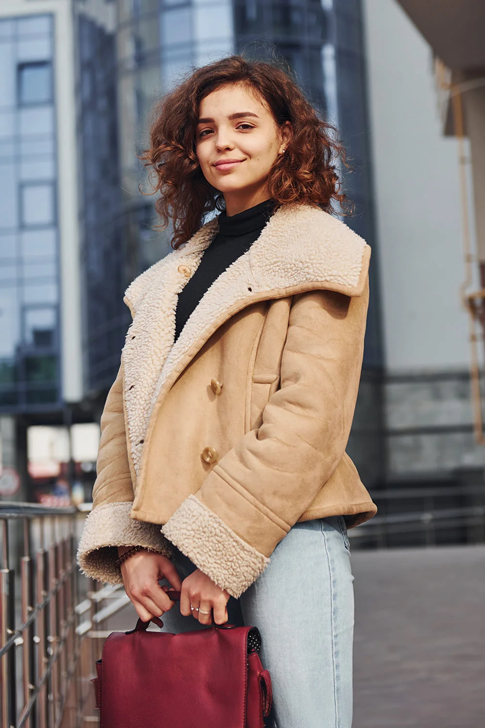 Scin women-sherling-leather-jacket